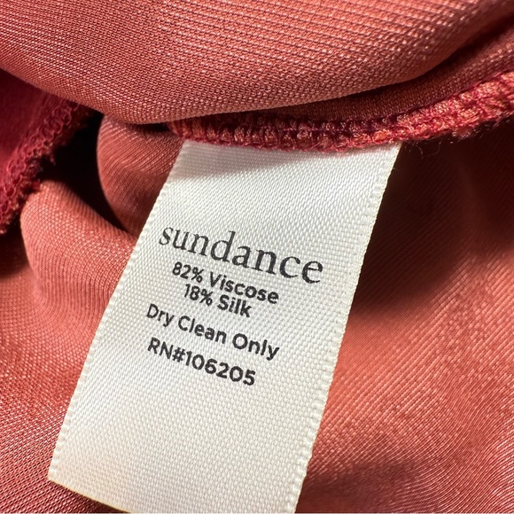 SUNDANCE Rocio Burnt Orange Red Velvet Silk Blend Pearl Snap Front Shirt Dress - Picture 14 of 16